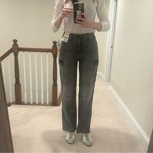 Women's Gray Cargo Jeans